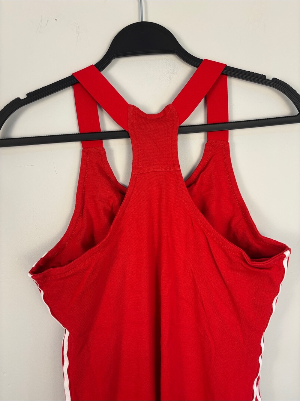 Adidas Originals Adicolor Racerback Red Dress with White Stripes Size Medium - Picture 6 of 15